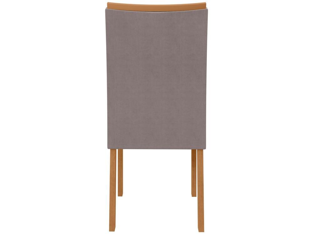 Mesa de Jantar 6 Cadeiras Retangular Branco e Amêndoa Tampo de Vidro Móveis Lopas Apogeu - 9