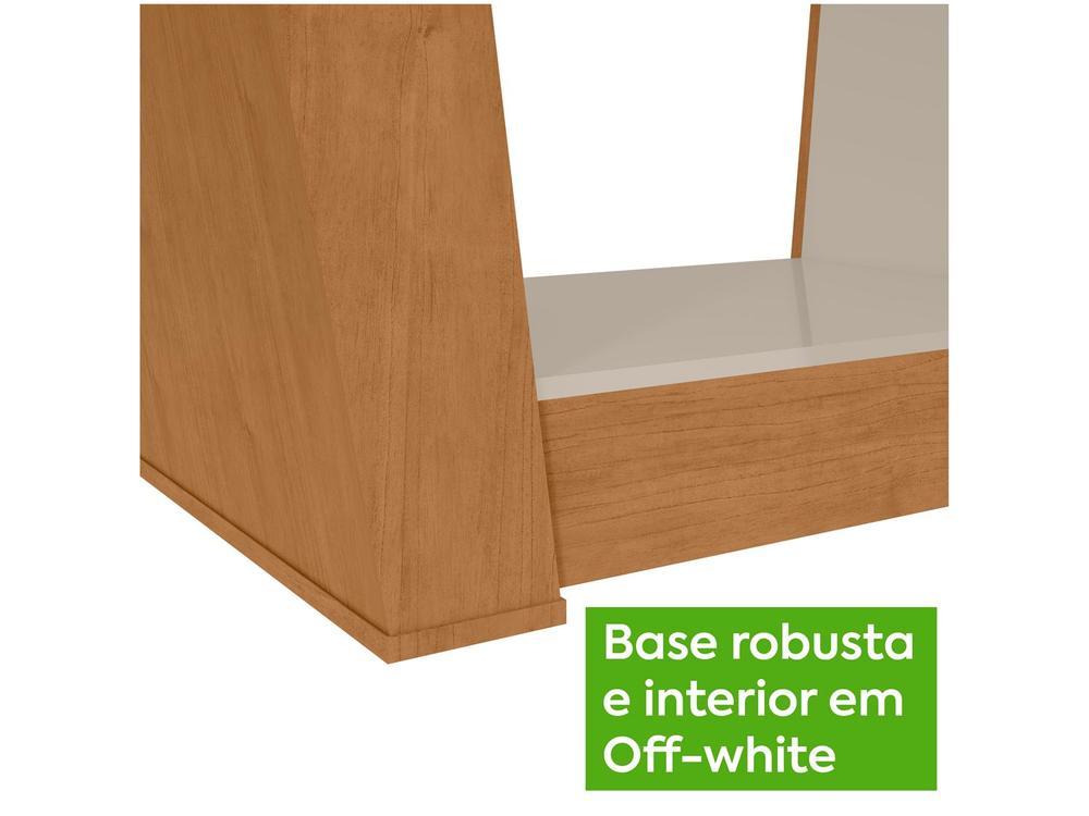 Mesa de Jantar 6 Cadeiras Retangular Branco e Amêndoa Tampo de Vidro Móveis Lopas Apogeu - 10