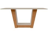 Mesa de Jantar 6 Cadeiras Retangular Branco e Amêndoa Tampo de Vidro Móveis Lopas Apogeu - 7