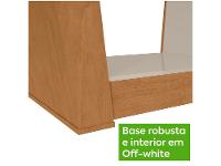 Mesa de Jantar 6 Cadeiras Retangular Branco e Amêndoa Tampo de Vidro Móveis Lopas Apogeu - 10