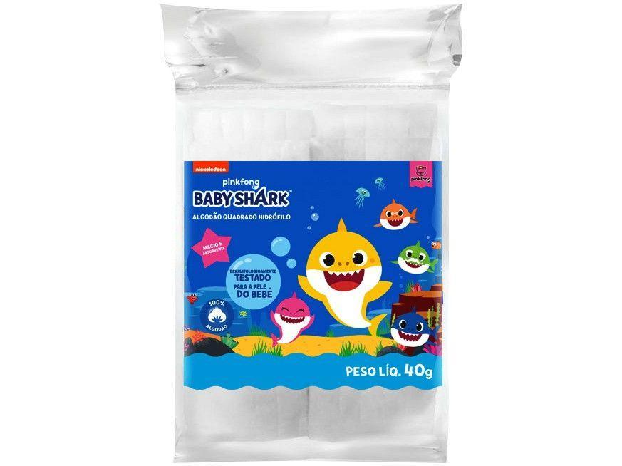 Algodão Hidrófilo Quadrado Cremer Baby Shark 40g - 1