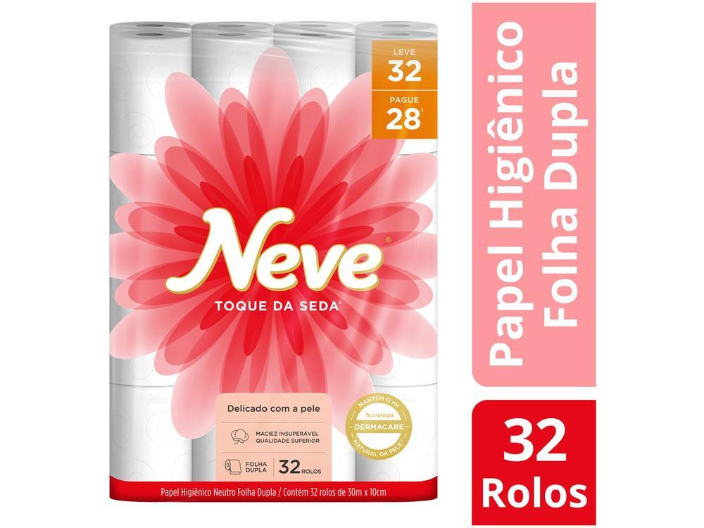 Papel Higiênico Folha Dupla Neve Toque de Seda 32 Rolos 30m - 5