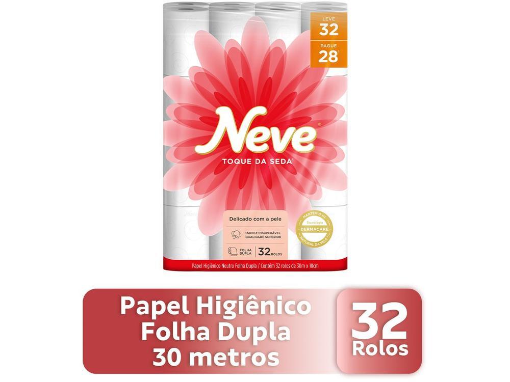 Papel Higiênico Folha Dupla Neve Toque de Seda 32 Rolos 30m - 2