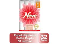 Papel Higiênico Folha Dupla Neve Toque de Seda 32 Rolos 30m - 2
