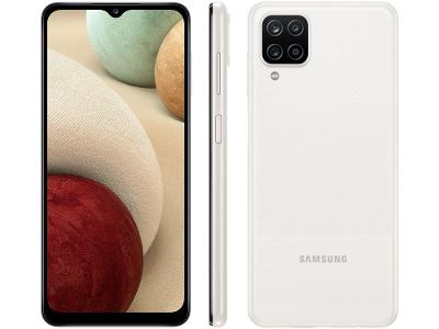 Smartphone Samsung Galaxy A12 64GB Branco 4G Octa-Core 4GB RAM 6,5” Câm. Quádrupla + Selfie 8M