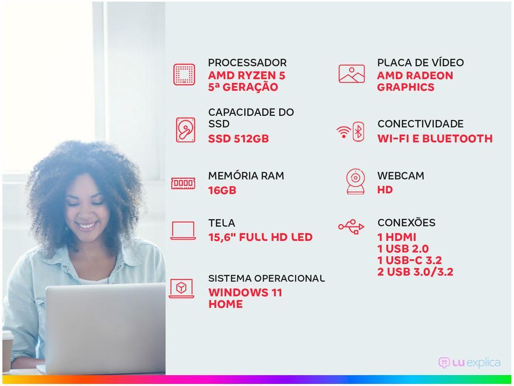 Notebook Vaio FE15 AMD Ryzen 5 16GB RAM SSD 512GB 15,6" Full HD Windows 11 3344279 - 2