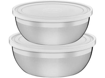 Jogo de Potes de Inox Tramontina com Tampa Redondo Freezinox 2 Peças