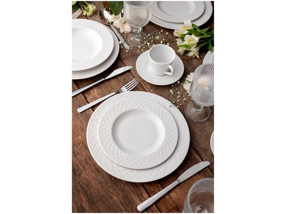 Jogo de Pratos Redondo de Porcelana Branco - 3
