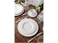 Jogo de Pratos Redondo de Porcelana Branco - 3