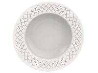 Jogo de Pratos Redondo de Porcelana Branco - 5