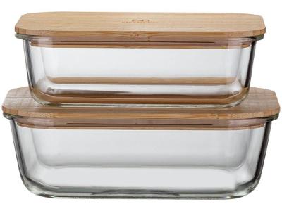 Jogo de Potes Hermético Electrolux com Tampa Retangular Bambu 2 Peças