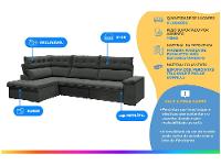 Sofá de Canto 6 Lugares Retrátil Reclinável Suede Veludo Madrid Flexforma Estofados - 2