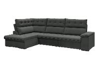 Sofá de Canto 6 Lugares Retrátil Reclinável Suede Veludo Madrid Flexforma Estofados