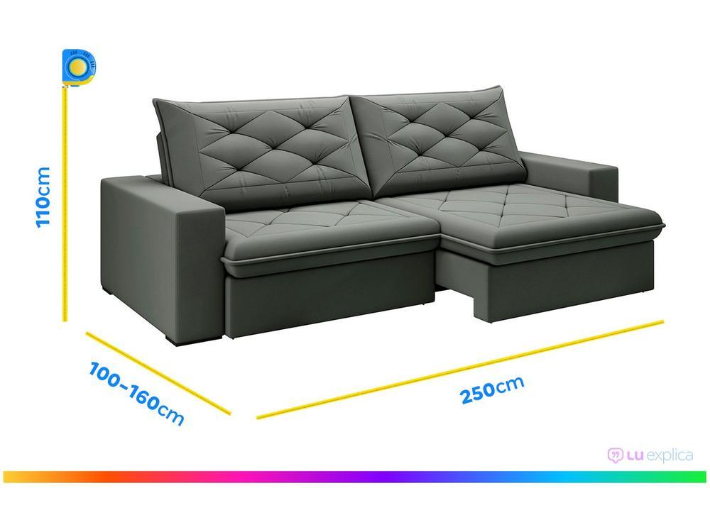 Sofá 4 Lugares Retrátil Reclinável Suede Veludo Premier Flexforma Estofados - 3