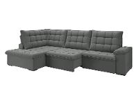 Sofá de Canto 6 Lugares Retrátil Reclinável Suede Veludo Dallas Flexforma Estofados - 5
