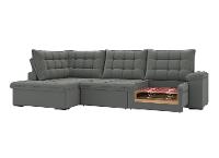 Sofá de Canto 6 Lugares Retrátil Reclinável Suede Veludo Dallas Flexforma Estofados - 6