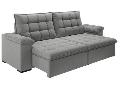 Sofá 4 Lugares Retrátil Reclinável Suede Veludo Dallas Flexforma Estofados