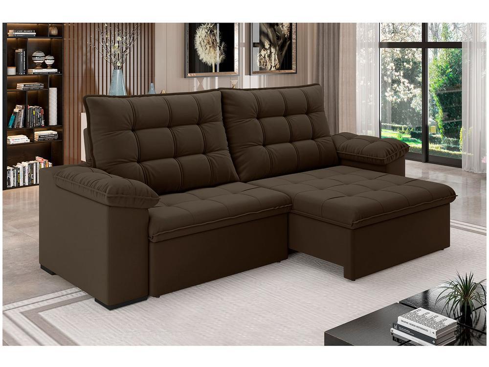 Sofá 4 Lugares Retrátil Reclinável Suede Veludo Dallas Flexforma Estofados - 1
