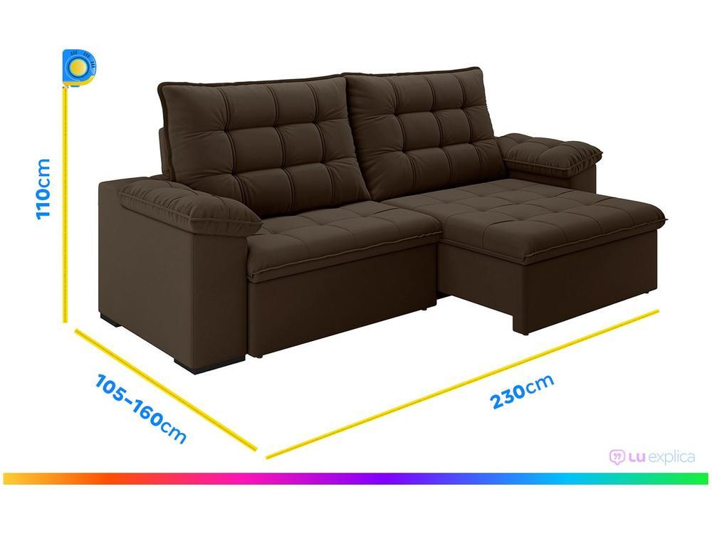 Sofá 4 Lugares Retrátil Reclinável Suede Veludo Dallas Flexforma Estofados - 3