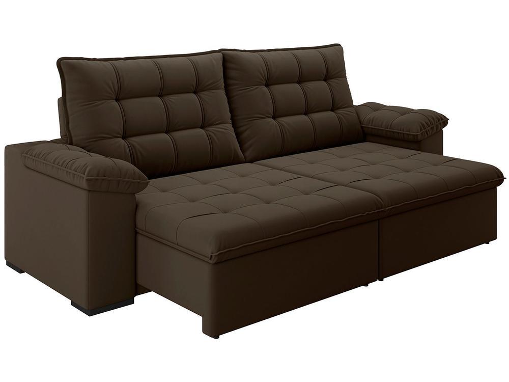 Sofá 4 Lugares Retrátil Reclinável Suede Veludo Dallas Flexforma Estofados - 5
