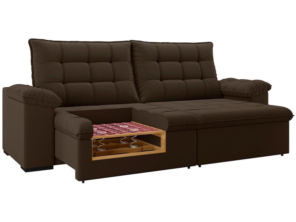 Sofá 4 Lugares Retrátil Reclinável Suede Veludo Dallas Flexforma Estofados - 6