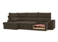 Sofá de Canto 6 Lugares Retrátil Reclinável Suede Veludo Madrid Flexforma Estofados - 6