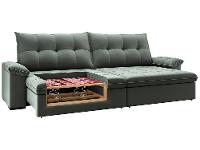 Sofá 4 Lugares Retrátil Reclinável Suede Veludo Triiton Flexforma Estofados - 5