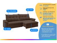 Sofá 4 Lugares Retrátil Reclinável Suede Veludo Triiton Flexforma Estofados - 2