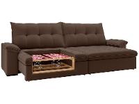 Sofá 4 Lugares Retrátil Reclinável Suede Veludo Triiton Flexforma Estofados - 5