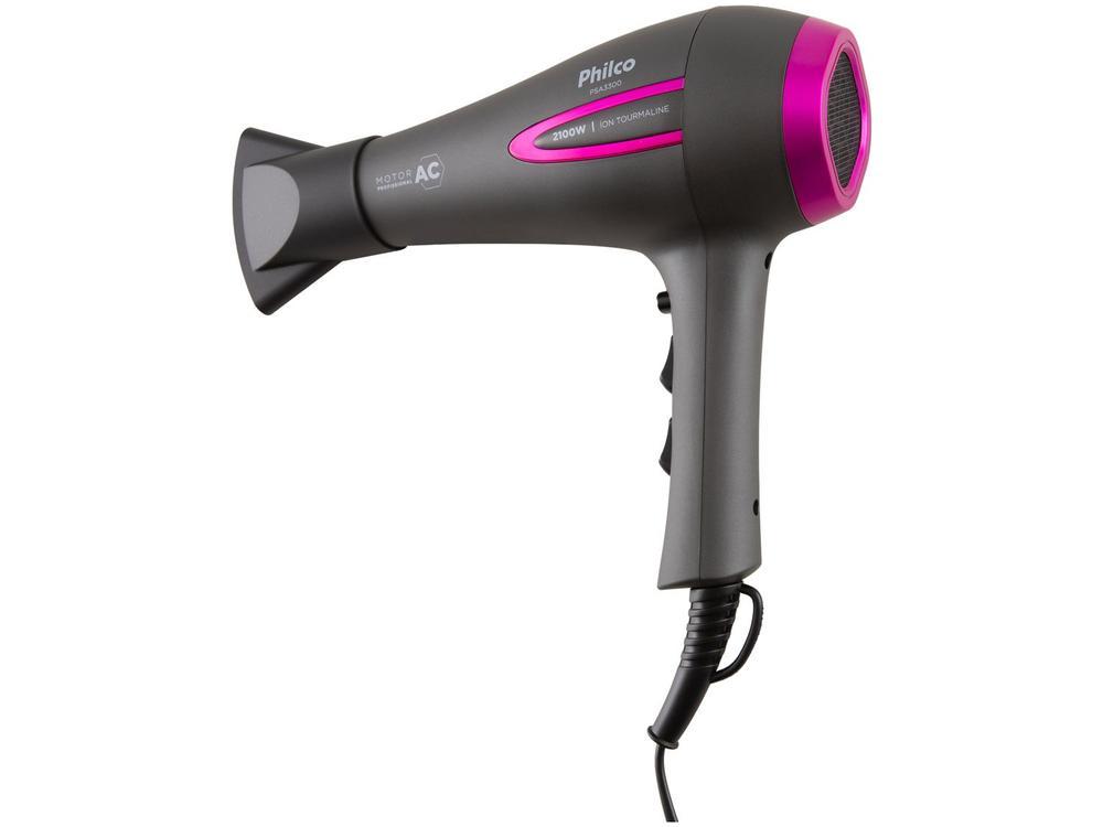 Secador de Cabelo Philco com Íons Tourmaline Cinza e Rosa 2100W 2 Velocidades PSA3300 - 5