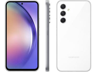 Smartphone Samsung Galaxy A54 256GB Branco Lima 5G Octa-Core 8GB RAM 6,4" Câm. Tripla + Selfie 32MP Dual Chip