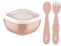 Kit Talher Infantil Tramontina Coelho Le Petit Rosa 3 Peças - 1