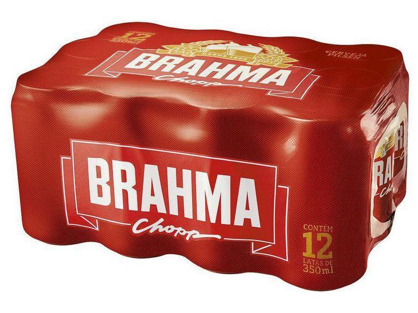 Cerveja Brahma Chopp Pilsen Lager 12 Unidades 350ml Lata - 1