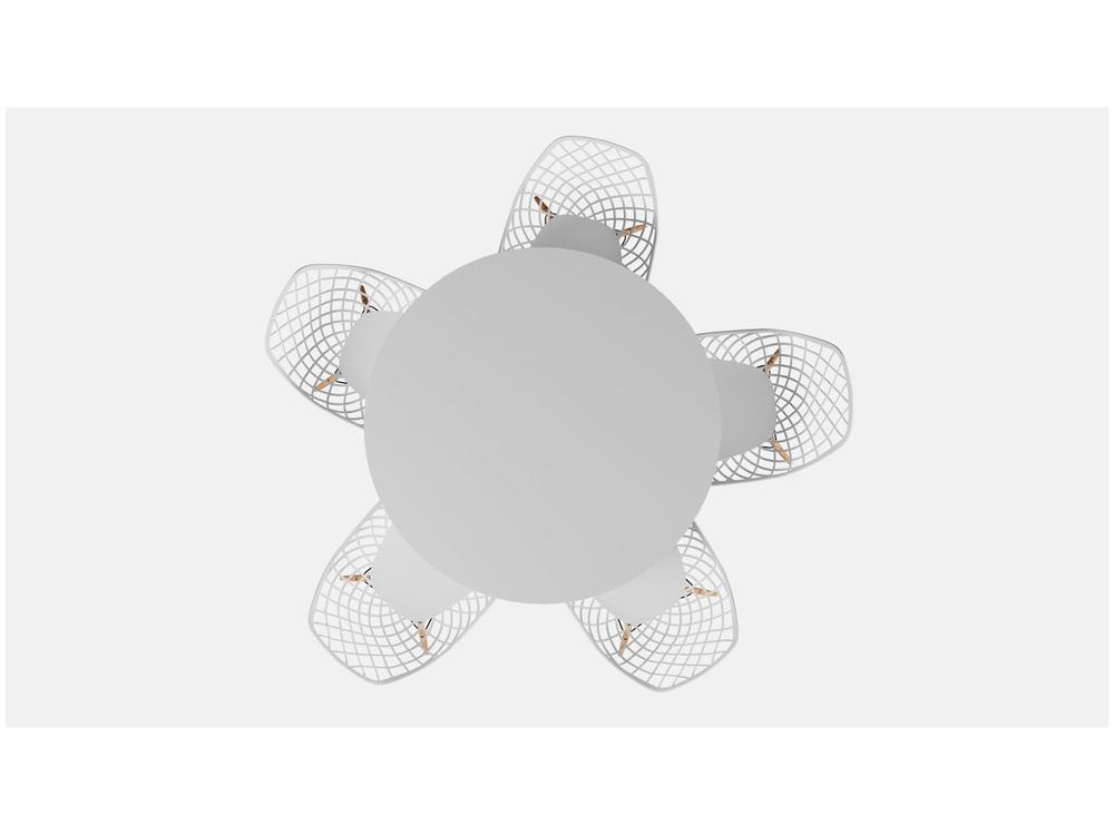 Mesa de Jantar 5 Cadeiras Redonda Branco  - 5