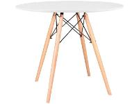 Mesa de Jantar 5 Cadeiras Redonda Branco  - 6