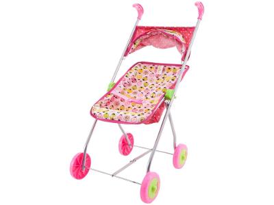 Carrinho de Boneca Semi Luxo II Rosa com Capota