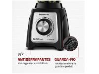 Liquidificador Mondial Turbo Glass L-1400 GI Copo de Vidro 12 Velocidades 1400W  Preto/Inox - 14