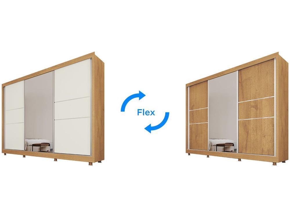 Guarda-roupa Casal com Espelho 3 Portas de Correr 3 Gavetas Europa Maranello 11617.1 - 4