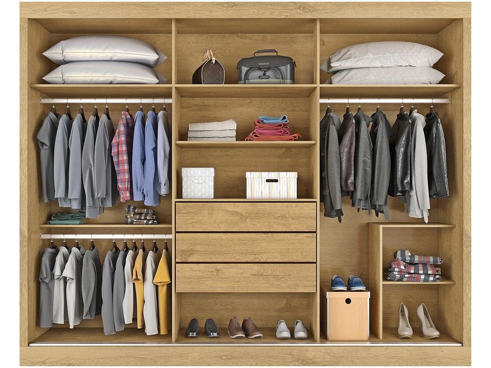 Guarda-roupa Casal com Espelho 3 Portas de Correr 3 Gavetas Europa Maranello 11617.1 - 8