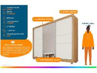 Guarda-roupa Casal com Espelho 3 Portas de Correr 3 Gavetas Europa Maranello 11617.1 - 2