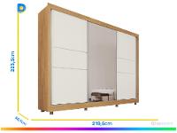 Guarda-roupa Casal com Espelho 3 Portas de Correr 3 Gavetas Europa Maranello 11617.1 - 3