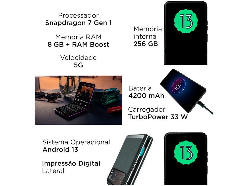 Smartphone Motorola Razr 40 256GB Lilac 5G Snapdragon 8GB RAM 6,9" Câm. Dupla + Selfie 64MP - 2