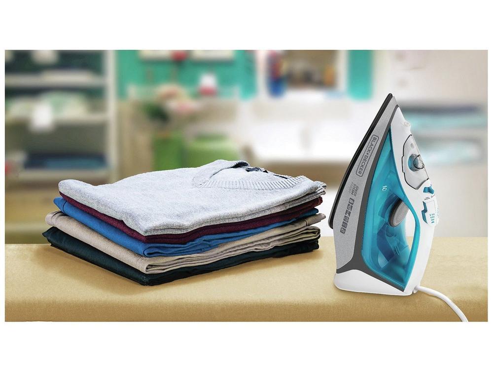 Ferro de Passar Roupa a Vapor e a Seco Black + Decker Speed Steam FX3060 Branco e Azul - 2