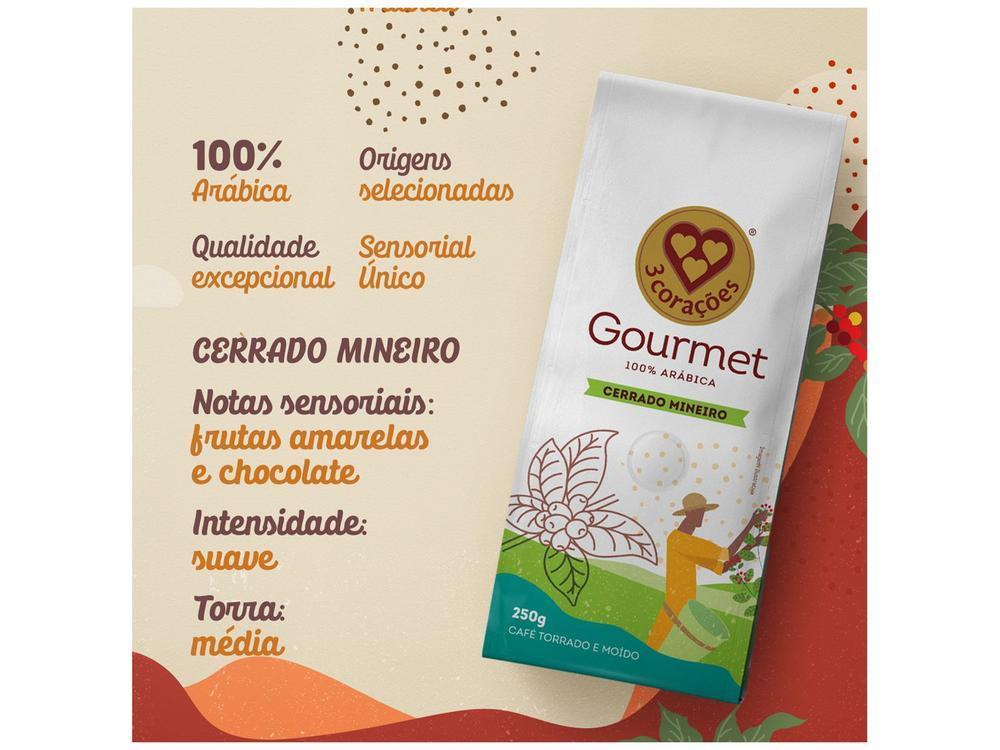 Café Moído Gourmet 3 Corações 100% Arábica Cerrado Mineiro 250g - 2