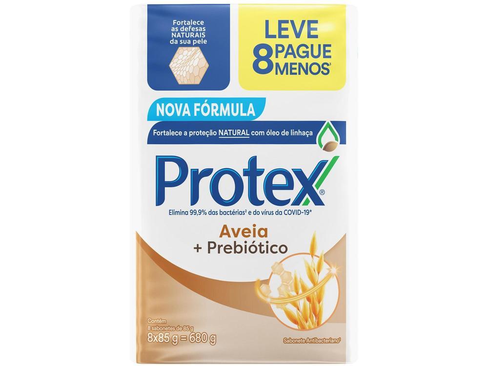 Sabonete em Barra para o Corpo e Rosto Protex Aveia + Prebióticos 85g 8 Unidades - 1