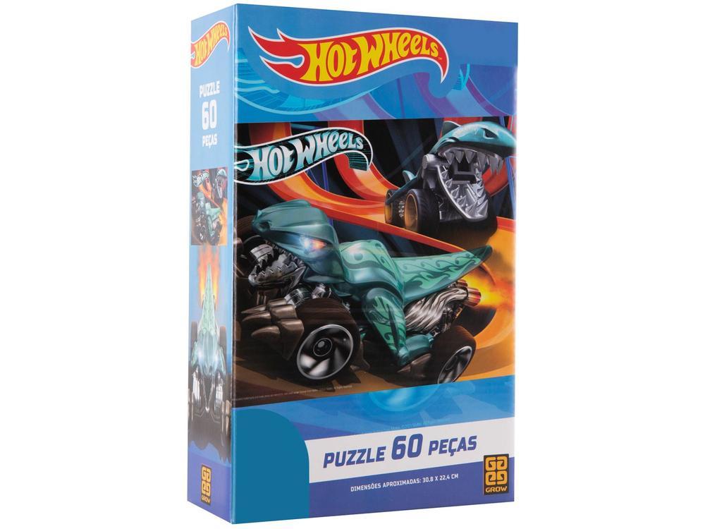 Quebra-cabeça 60 Peças Puzzle Infantil Hot Wheels - 1