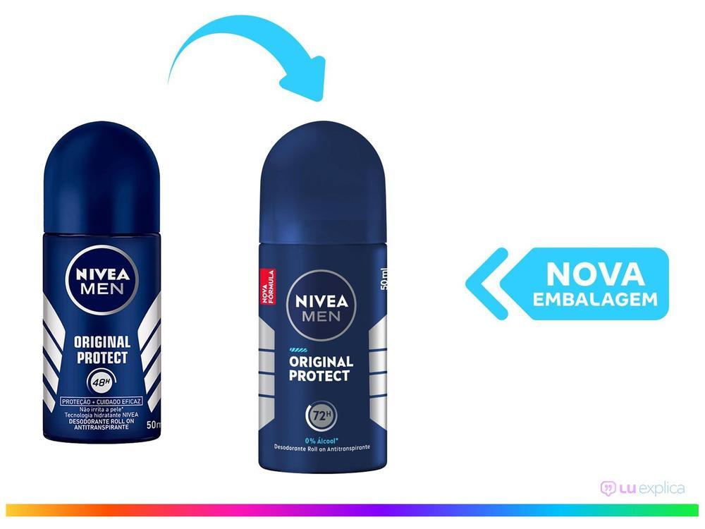 Desodorante Antitranspirante Roll On Nivea Men Original Protect Masculino 50ml - 2