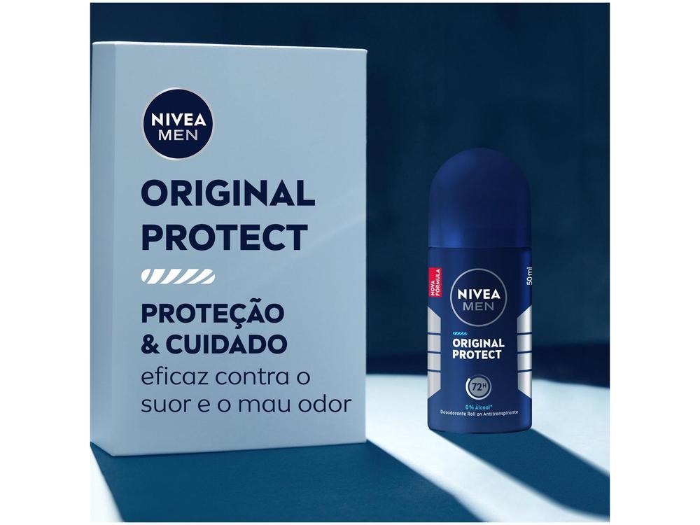 Desodorante Antitranspirante Roll On Nivea Men Original Protect Masculino 50ml - 4