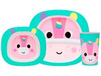 Kit Refeição Infantil Buba Zoo Unicórnio 3 Peças Rosa - 1