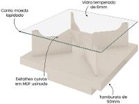 Mesa de Centro com Tampo de Vidro Clear Artely - 3